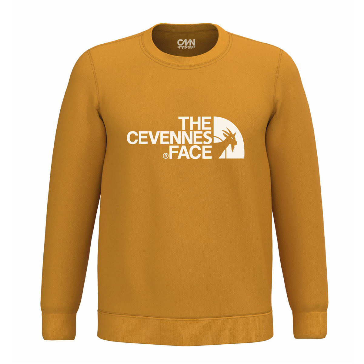 The Cévennes Face - le sweat moutarde effet velours