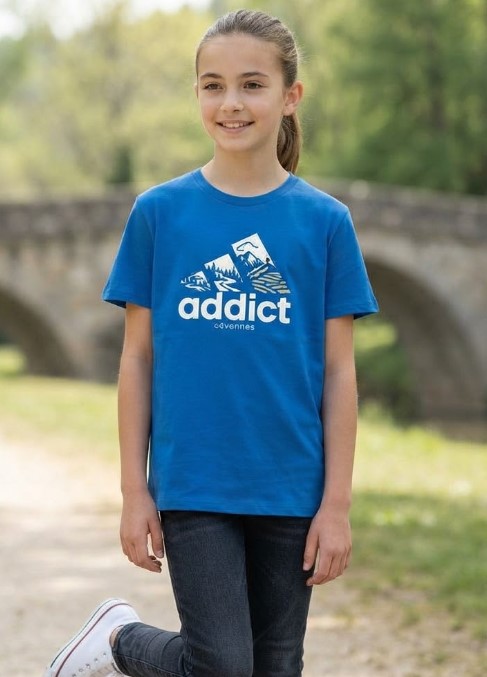 T-shirt enfant Addict bleu royal, vue de dos – CVN Store